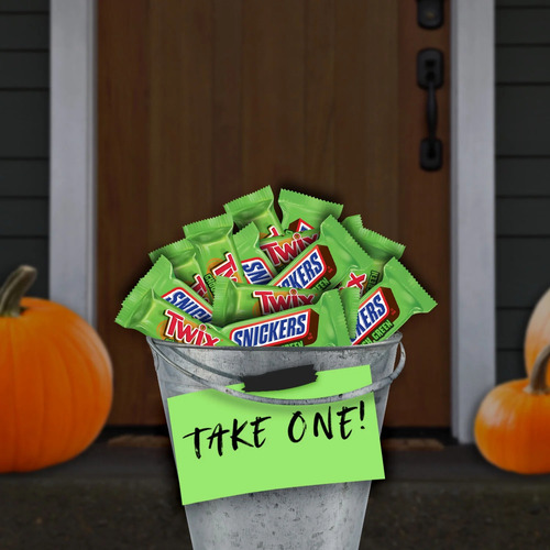 Twix + Snickers Fun Size Ghoulish Green Halloween 35 Pzs Imp