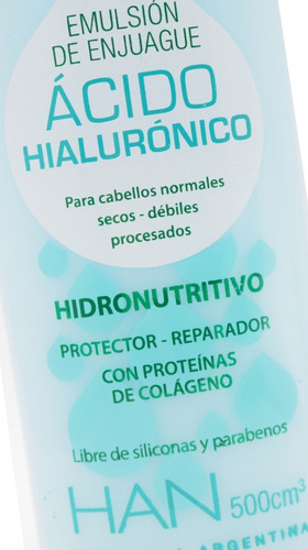Imagen 6 de 6 de Acondicionador Han Ácido Hialurónico En Botella De 500ml