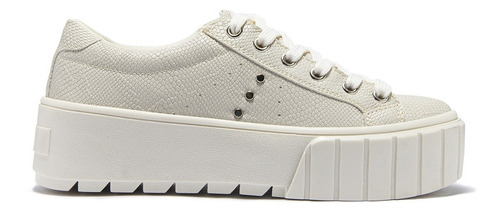 Tenis Urbano Con Plataforma Capa De Ozono 634801 Latte Mujer