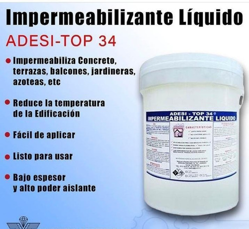Adesi-top 34 Impermeabilizante Liquido Cuñete Gris