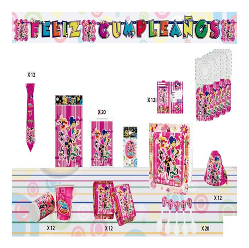 Decoración Infantil Fiesta Super Hero Girls Set X24