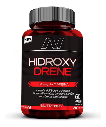 Termogênico Hidroxy Drene C/ Cafeína 60 Cápsulas - Nutrends Sabor Em Cápsulas