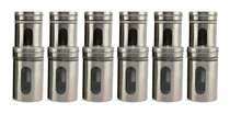 Comprar Kit 12 Saleiro Pimenteiro Porta Condimentos Vidro E Aço Inox