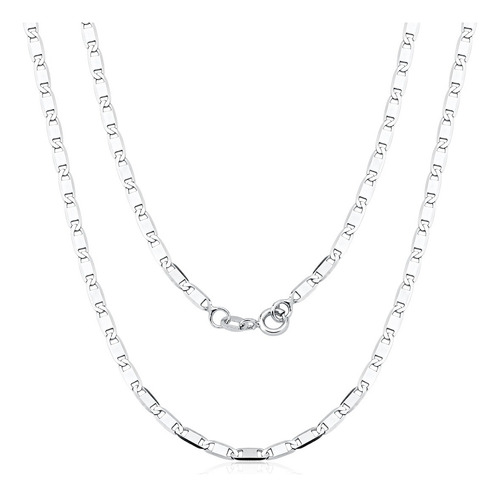 Corrente De Ouro Branco 18k Grossa Piastrine Com 60cm 2,2mm Cor Amarelo