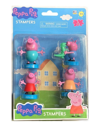 Peppa Pig - Set 4 Figuras Con Timbres / Stampers (set 1)