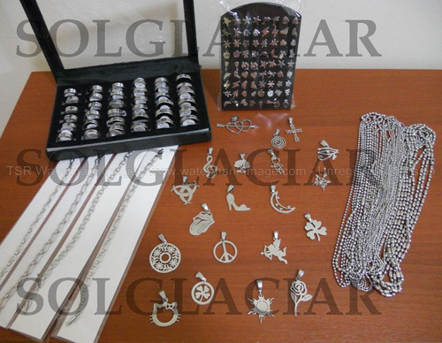 Combo Mayorista Joyas Paño Acero Quirurgico Dijes Cadenas Anillos Pulseras Aros - Envios A Todo El Pais