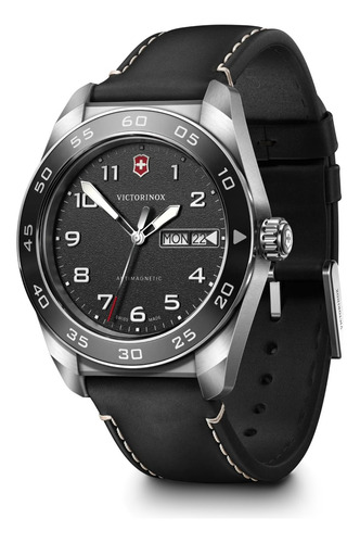 Victorinox, Reloj, Swiss Army Quartz, Caballero, 42 Mm Negro Plata Negro