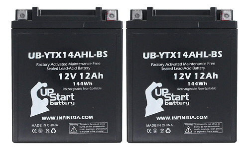2-pack Ub-ytx14ahl-bs Battery Replacement For 1994 Yamaha Pz