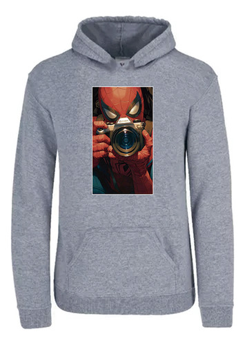 Sudadera Gris Capucha Unisex Spiderman E0263