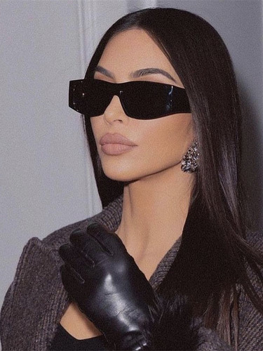 Fashion Vintage Black Square Sunglasses Woman Luxury Brand S
