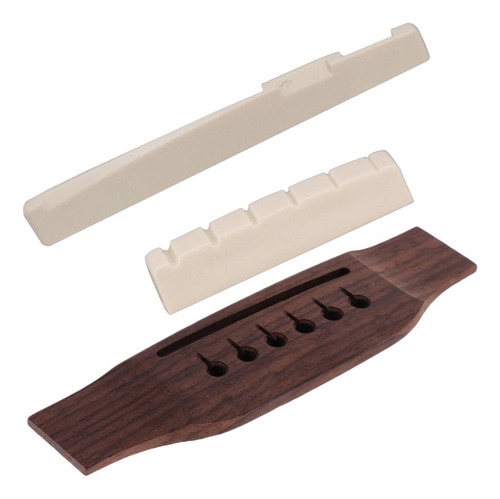 Puente De Guitarra Acústica Para Zurdos + Tuerca +