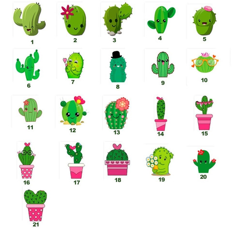 Imagem 1 de 1 de 100 Tags, Topper, Apliques Para Festas Especiais  - Cactus