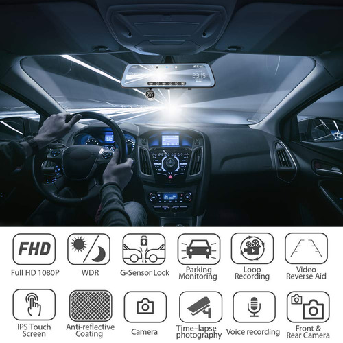 Chicom 9.66 Mirror Dash Cam Touch Full Screen 350 D