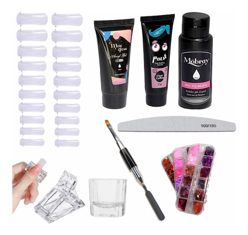 Imagen 1 de 4 de Kit Básico Para Polygel Sistema Molde Dual Manicura