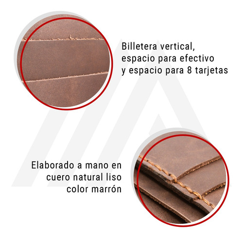 Imagen 9 de 10 de Billetera Hombre Tarjetero Mujer Billetera Cuero Natural