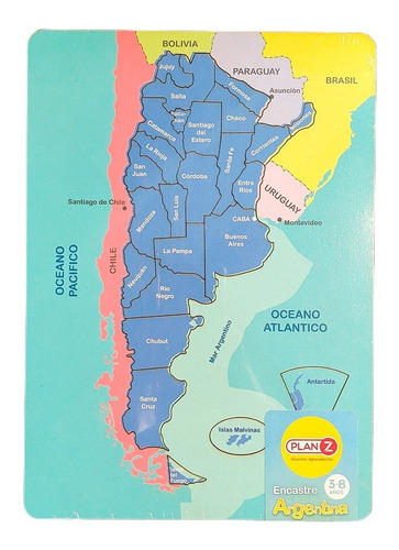 Juego Didactico Con Piezas En Madera Encastre Mapa Argentina