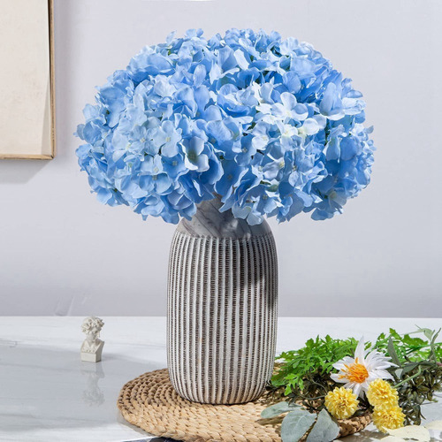Pacote Completo De 20 Cabeças De Flores De Seda De Hortênsia