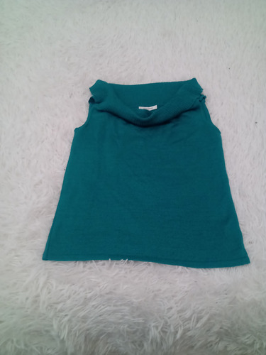 Chaleco Hilo T M Sans Doute. Verde Cuello Bote