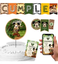 Comprar Kit Imprimible Cumple + Candy Editable - Mickey Safari