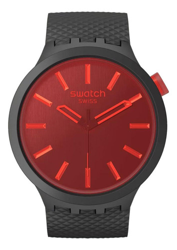Swatch Reloj Midnight Mode De Silicona Sb05b111 Negro