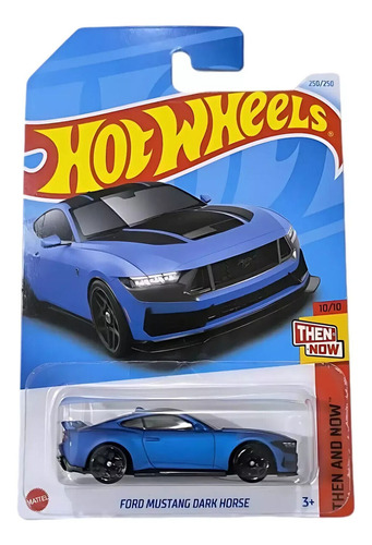 Carrito Hot Wheels Ford Mustang Dark Horse 2024 Hry93, color azul