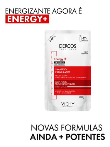 Kit Vichy Dercos Energizante Shampoo 400ml + 2 Refil 200ml