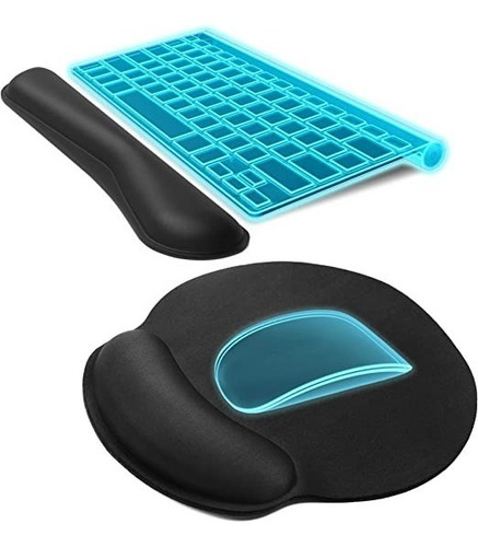 Mouse Pad Teclado Ratón Reposamuñecas Juego De Dos Piezas