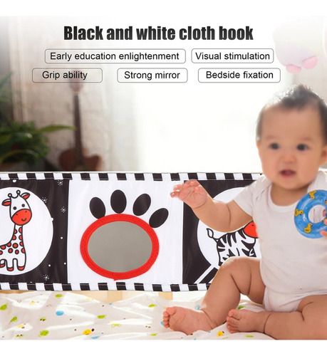 Libro De Juguete De Tela Para Bebés En Blanco Y Negro De Reg
