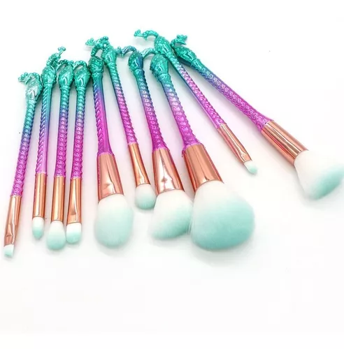 Set de 10 Brochas para Maquillaje Multicolor