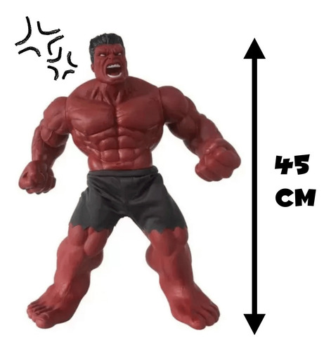 Boneco Hulk Vermelho Gigante 45cm Marvel Avengers Mimo Toys