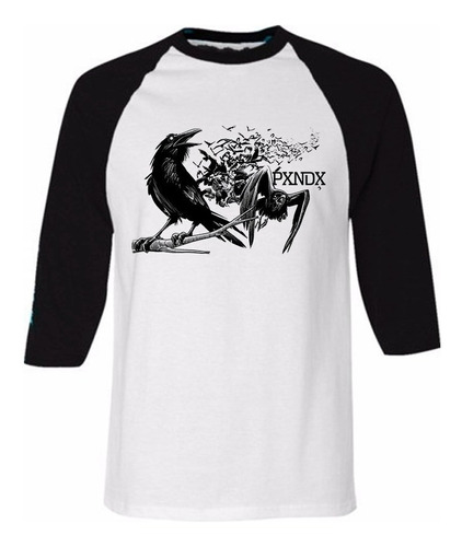 Playera Raglan - Cuervos Bonanza ( Pxndx)+pulsera+sticker