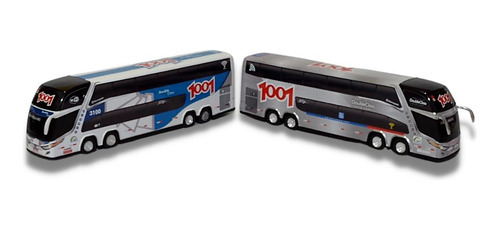 Kit 2 Ônibus Da Viação 1001 Double Class 30cm