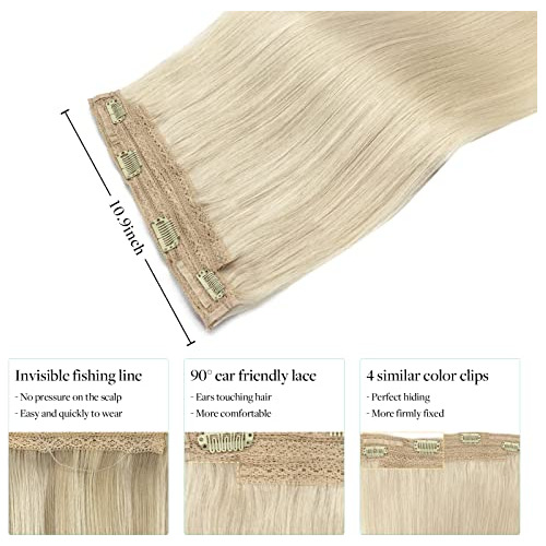 Extensiones De Pelo Humano Alambre, Platino Rubia 95g Dwb2i