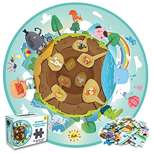 Clovercat Puzzles Para Niños Edades 3-8, Cool 48 Pcs Grandes