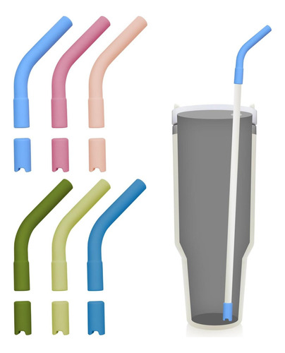 12 Pcs Puntas De Paja De Silicona Con Puntas De Silicona De