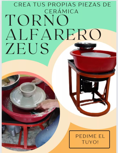 Torno Alfarero Zeus Cerámica Nueva 750 W