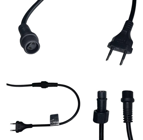Cordão Varal De Luzes Festão String Light Preto Com 5 Metros 10 Lâmpadas e 10 Soquetes Bocal E27