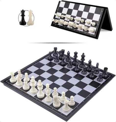 3 En 1 Ajedrez Magnético Juego Mesa Chess Game Tablero 29x29