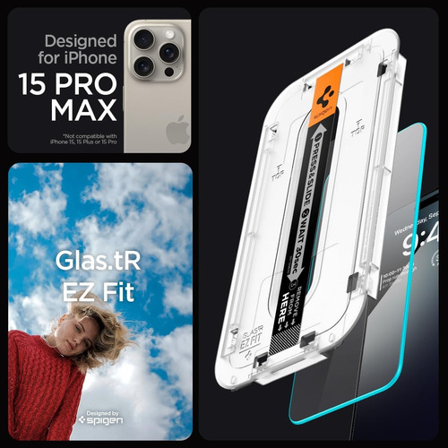 1x Vidrio Templado Para iPhone 15 Pro Max Protector Pantalla
