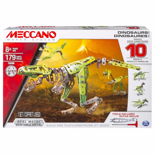 Meccano Dinosaurios 10 En 1 Con 179 Piezas Metal Original