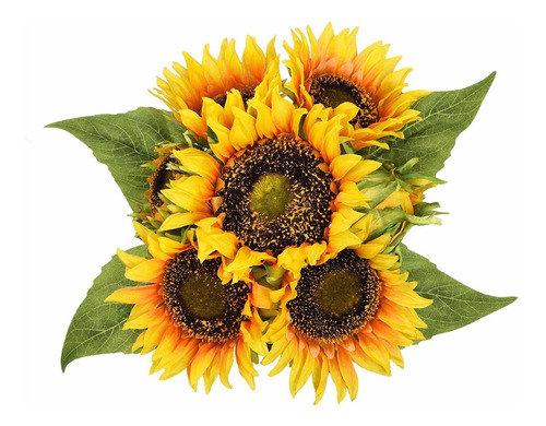 Dolicer Ramo Girasol Artificial Seda Realista 7 Cabeza Flor