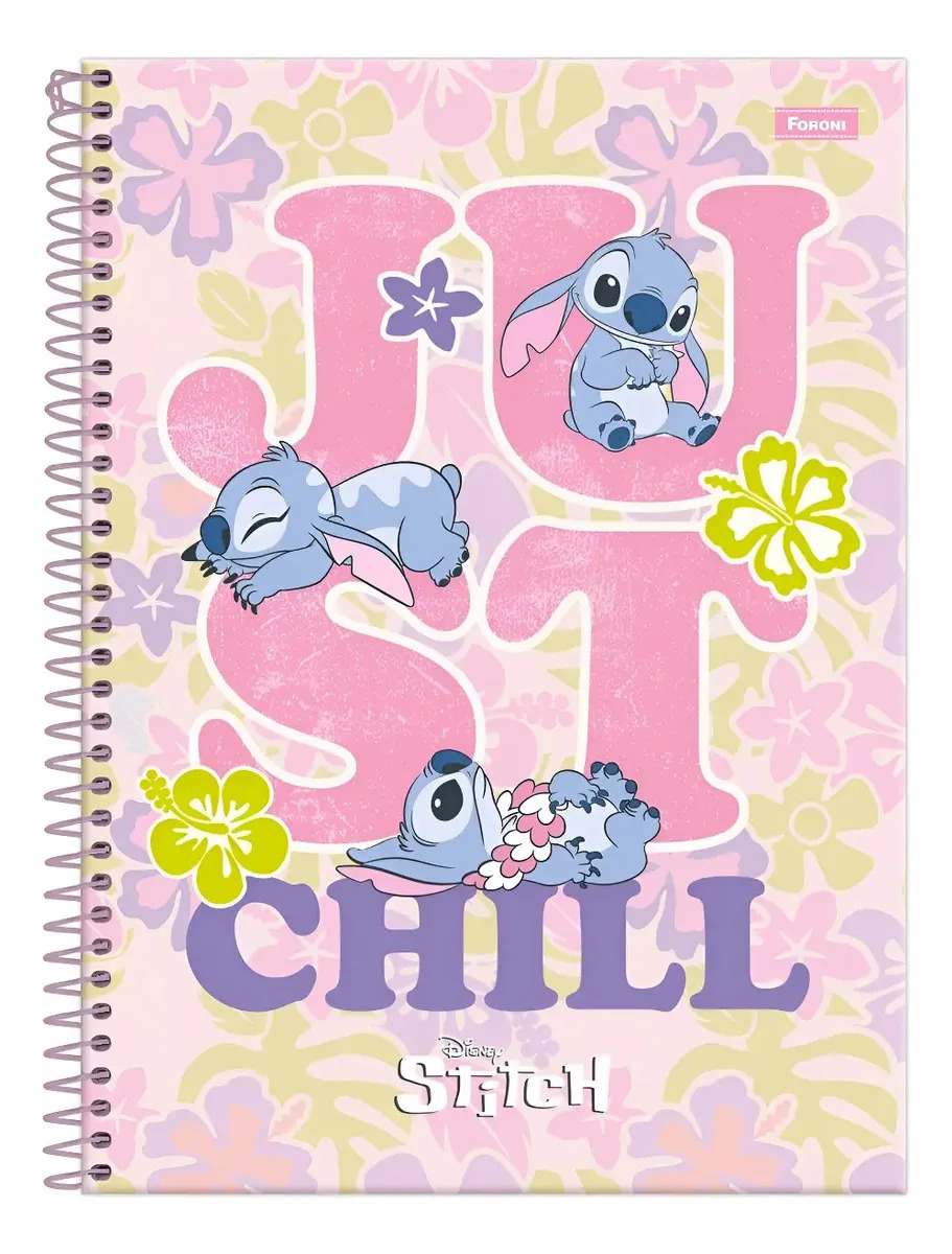 Caderno Universitario 10 Máterias Stitch 160 Folhas Foroni Capa2