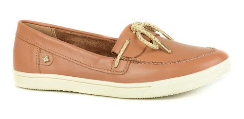 mocassim feminino cravo e canela