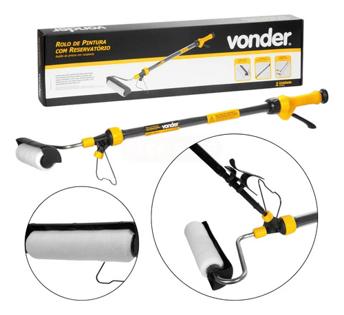 Rolo Pintura Profissional Com Reservatório De Tinta - Vonder