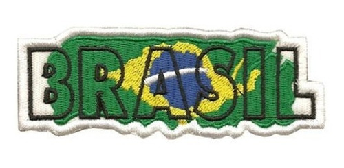 Patch Bordado Brasil Escrito Com Fecho De Contato