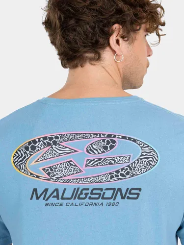 Polera Mc Old School Beach Celeste Hombre Maui And Sons