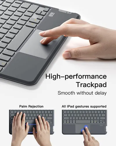 Funda Con Teclado Inateck, Gris, Compatible Con iPad Air 5/4