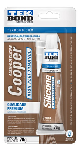 Adesivo Silicone Neutro Profissional Tekbond Cobre 70g