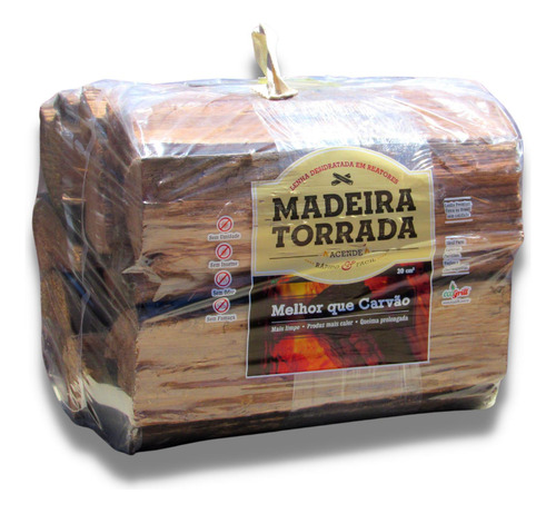 Madeira Torrada Para Lareiras/churrasqueiras 7 Kg
