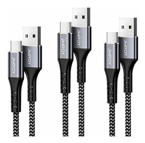 Usb Trenzado Nailon 3 Unidad Pie 6,6 Qc Rapida Para Samsung